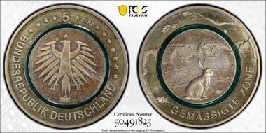 2019-A € 5 Temperate zone MS67