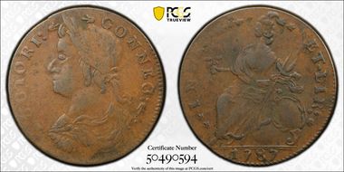 1787 CT 1/2P Draped Bust Left, ETLIR VF30BN