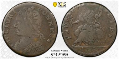 1788 CT 1/2P Mailed Bust Left VF30BN