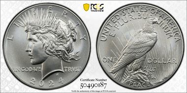 2024 $1 Peace Dollar First Strike MS70