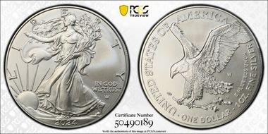 2024-W $1 Burnished Silver Eagle SP69