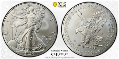 2024-W $1 Burnished Silver Eagle SP70