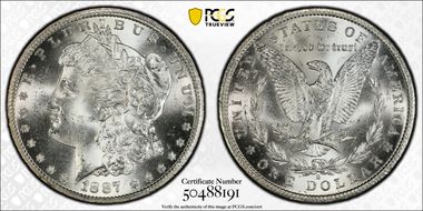 1887-S $1 MS63+