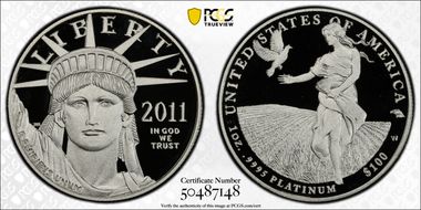 2011-W $100 Statue of Liberty PR70DCAM