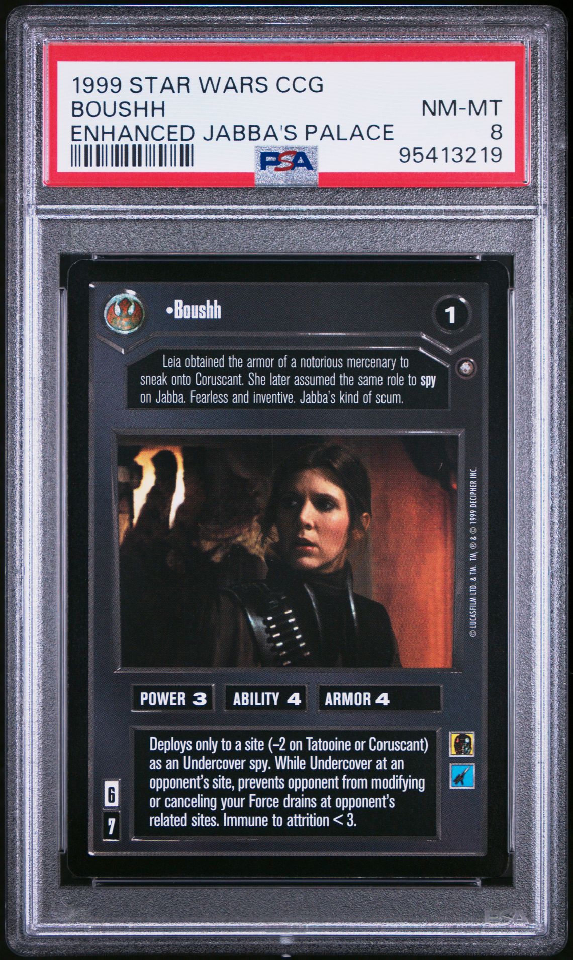 1999 DECIPHER STAR WARS CCG ENHANCED JABBA'S PALACE Boushh front