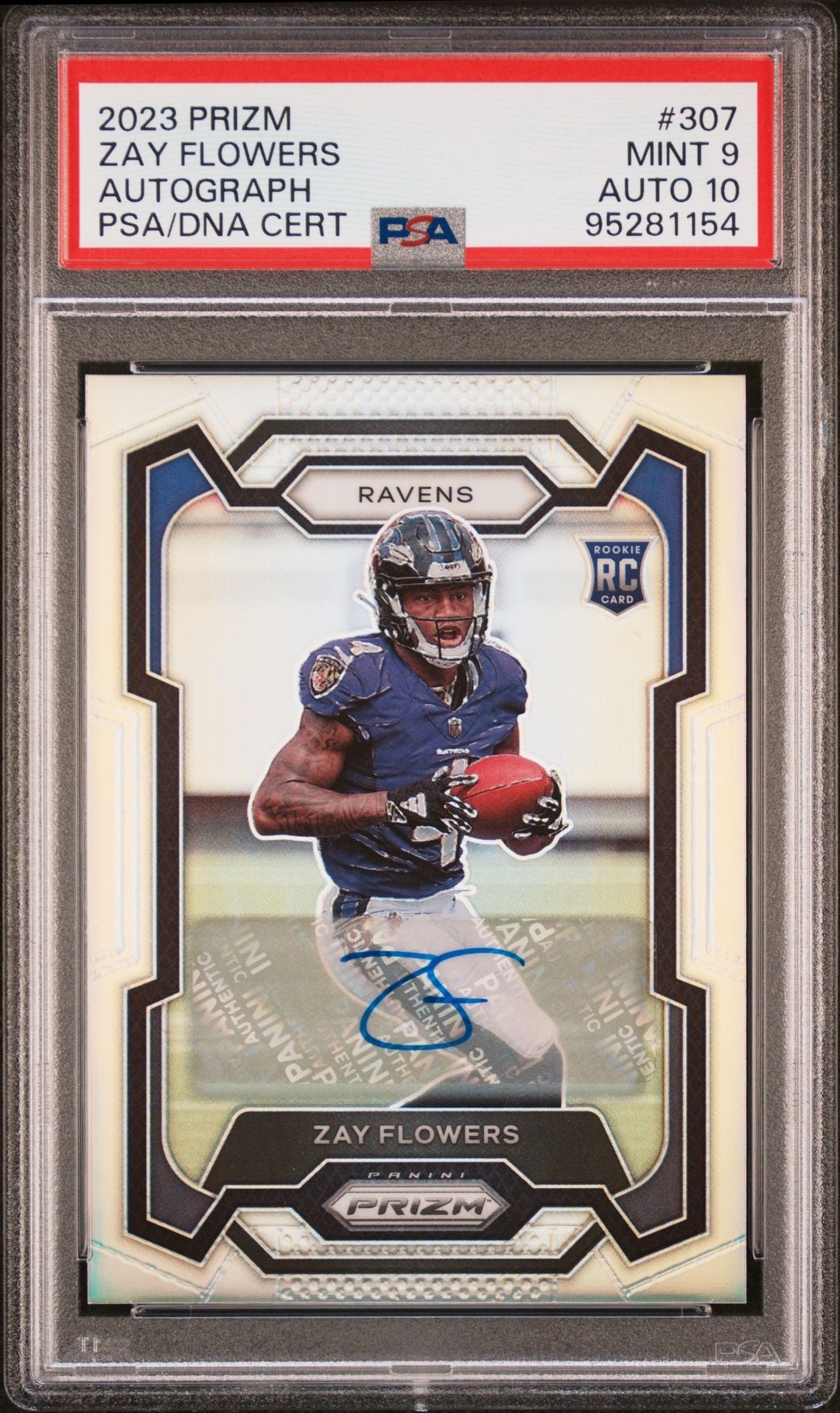 2023 Panini Prizm Zay Flowers #307 (Autograph) Mint 9 front