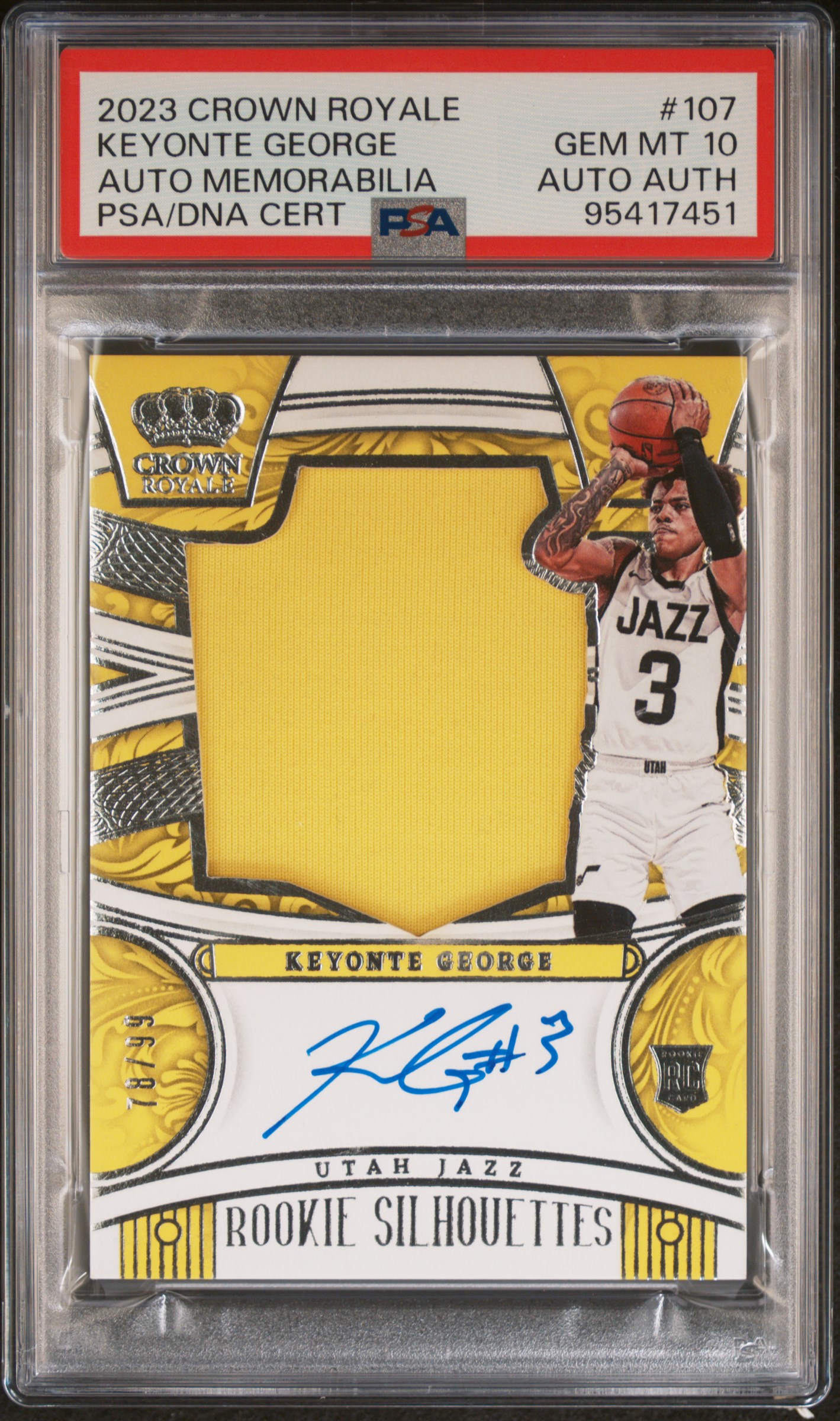 2023 Panini Crown Royale Keyonte George #107 (Auto Memorabilia) front