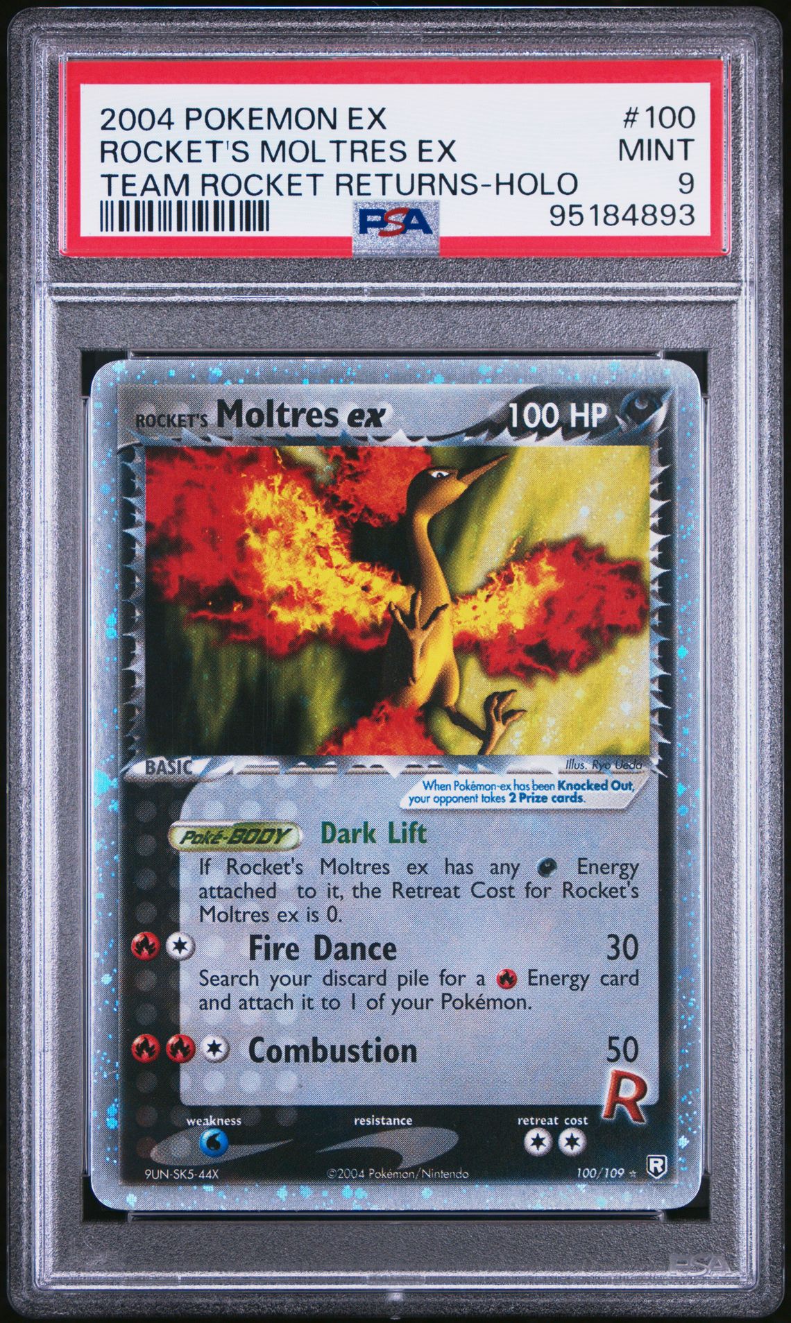 2004 Pokemon POKEMON EX TEAM ROCKET RETURNS TEAM ROCKET RETURNS-HOLO #100 Rocket's Moltres EX front