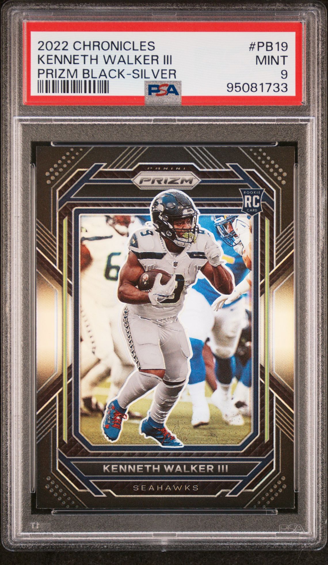 2022 Panini Chronicles Prizm Black Kenneth Walker Iii #Pb19 (Prizm Black-Silver) Mint 9 front