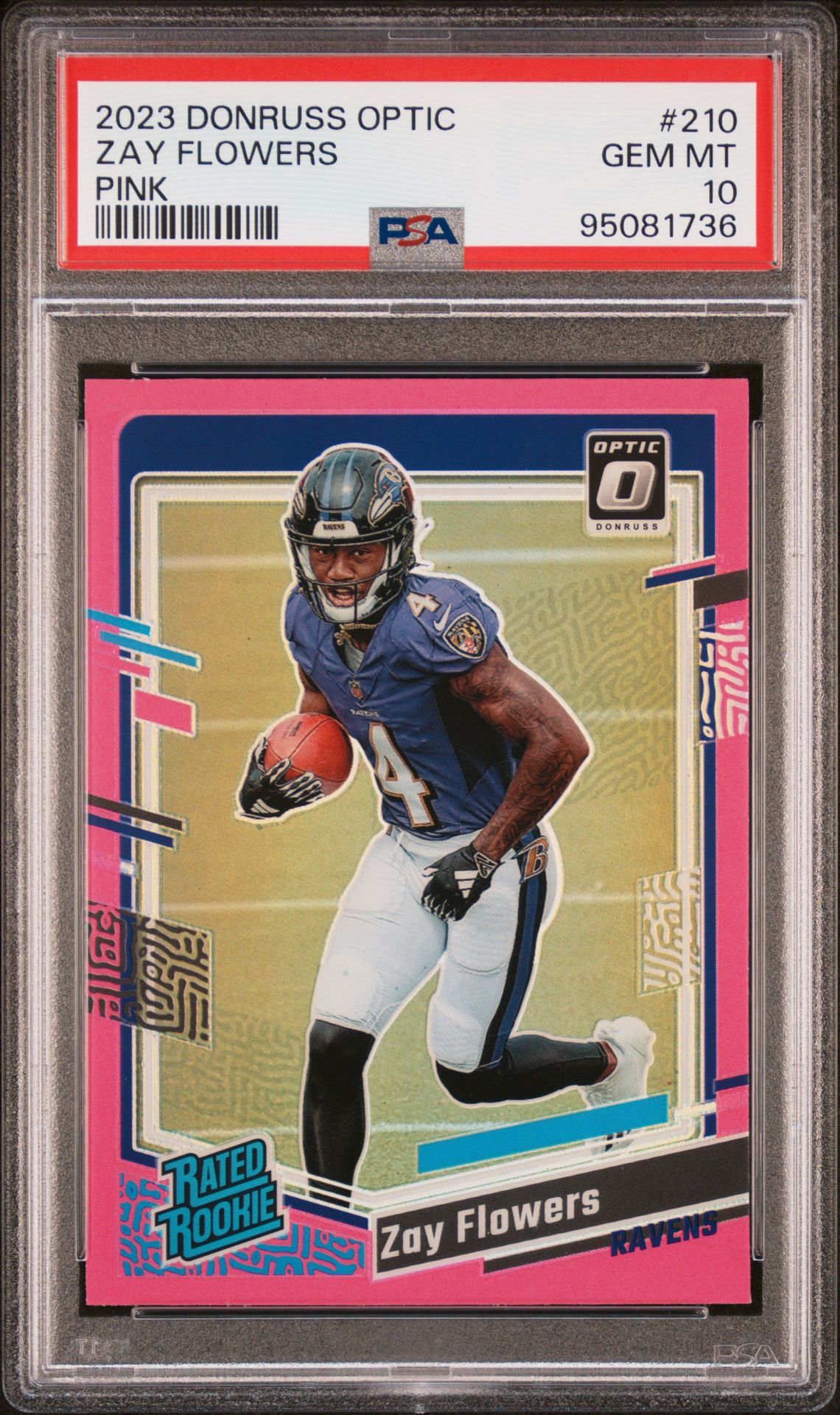 2023 Panini Donruss Optic Zay Flowers #210 (Pink) Gem Mt 10 front