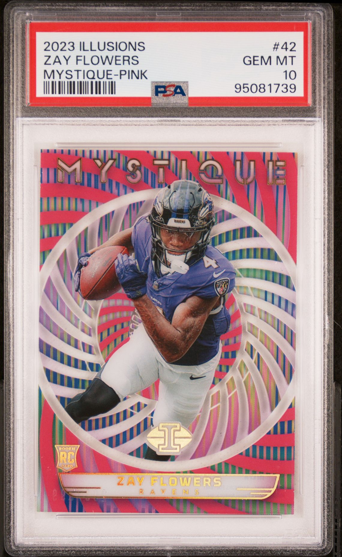 2023 Panini Illusions Mystique Zay Flowers #42 (Mystique-Pink) Gem Mt 10 front