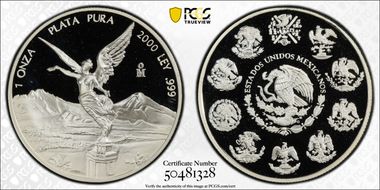 2000-Mo Onza Libertad Ag PR69DCAM