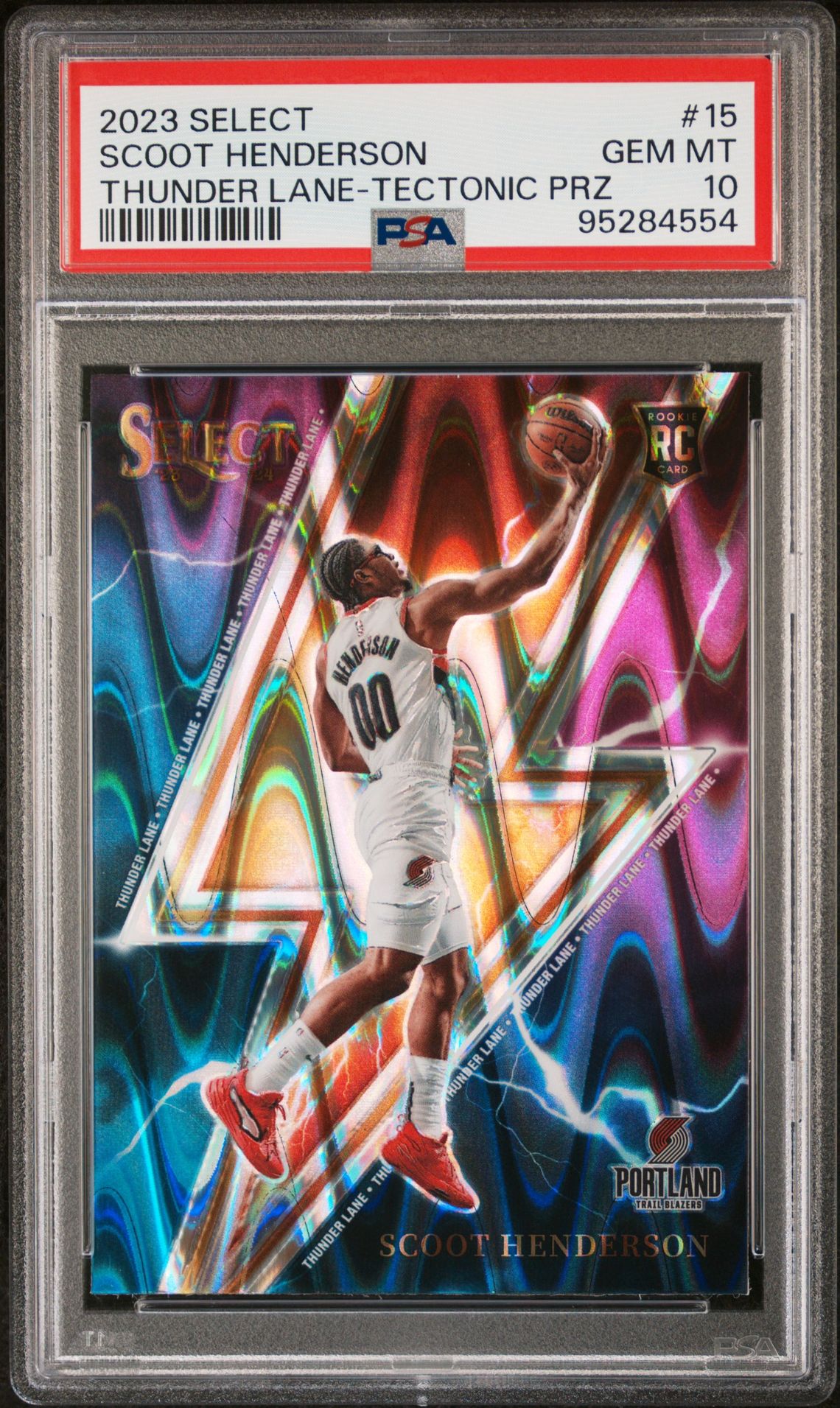 2023 Panini PANINI SELECT THUNDER LANE TECTONIC PRZ #15 Scoot Henderson front