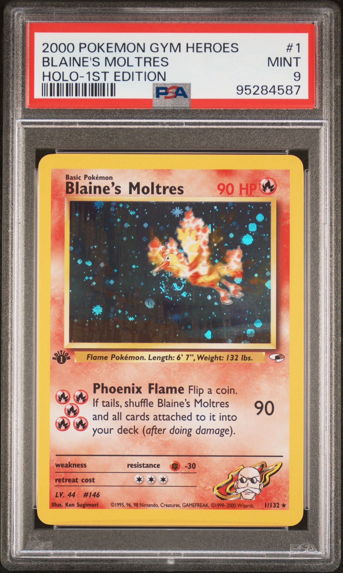 2000 Pokemon POKEMON GYM HEROES HOLO-1ST EDITION #1 Blaine's Moltres front