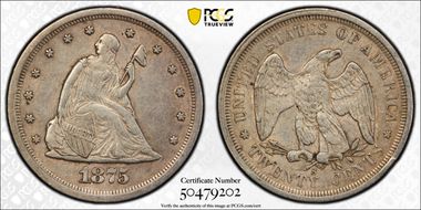 1875-S 20C AU50