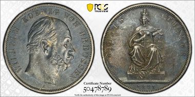 1871-A Thaler Victory over France KM-500  Ag AU50