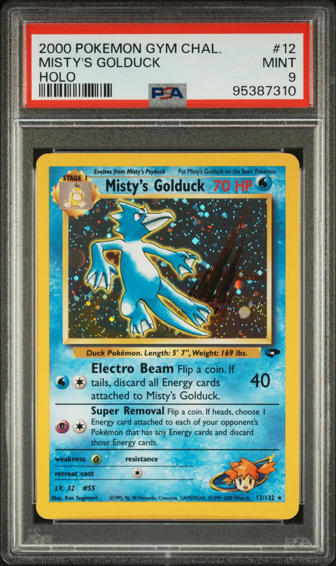 2000 Pokemon POKEMON GYM CHALLENGE HOLO #12 Misty's Golduck front