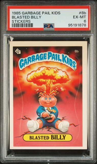 1985 Topps Garbage Pail Kids Series 1 Stickers/Base-Glossy #8B Blasted Billy front