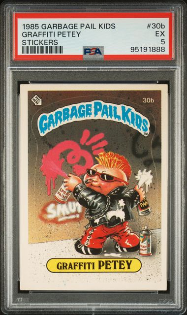 1985 Topps Garbage Pail Kids Series 1 STICKERS #30B Graffiti Petey front