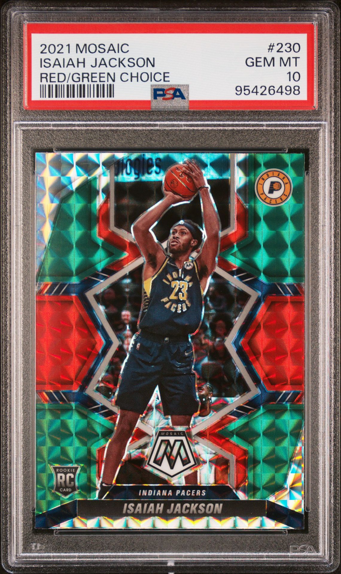 2021 Panini PANINI MOSAIC RED/GREEN CHOICE #230 Isaiah Jackson front