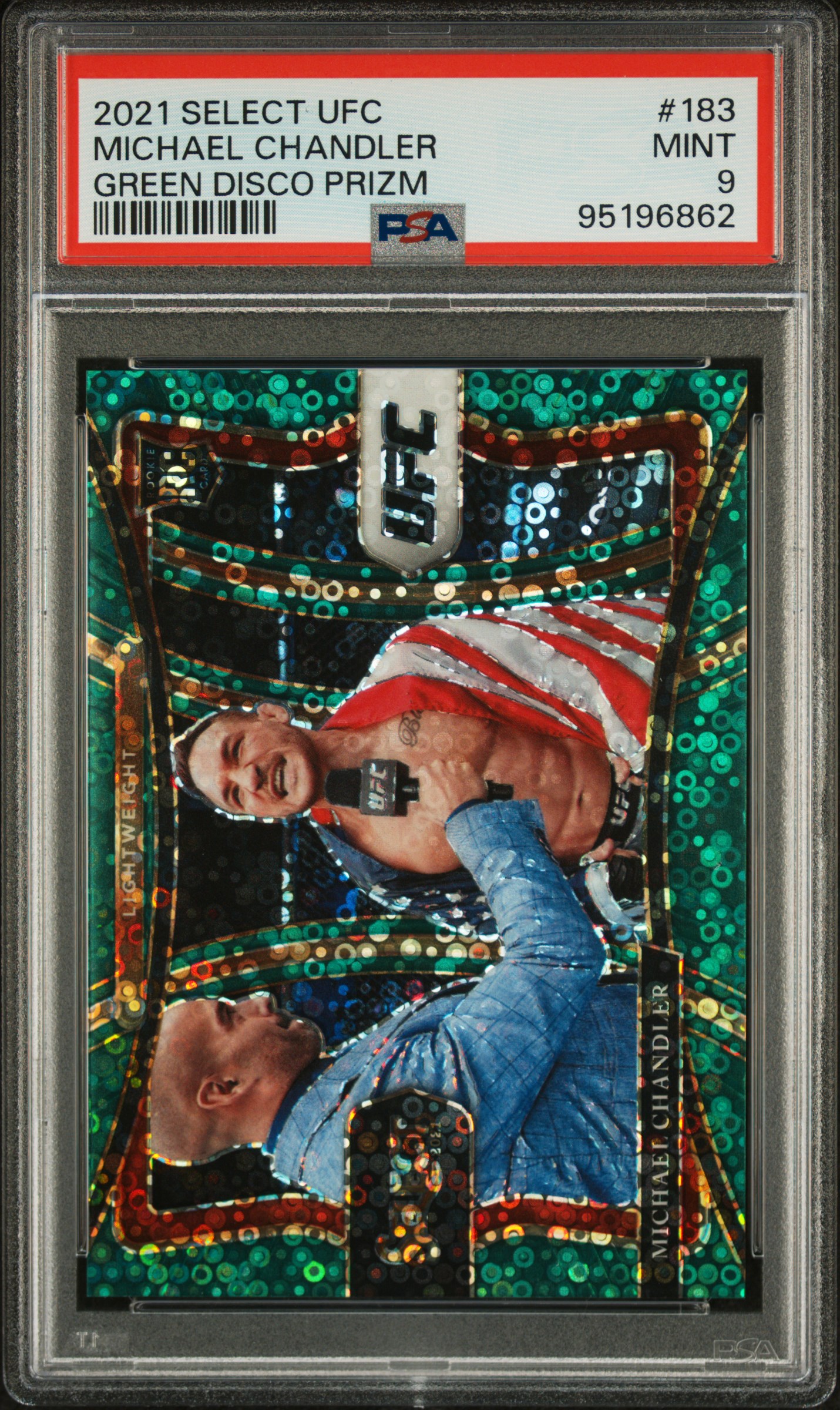 2021 Panini Select Ufc Michael Chandler #183 (Green Disco Prizm) Mint 9 front