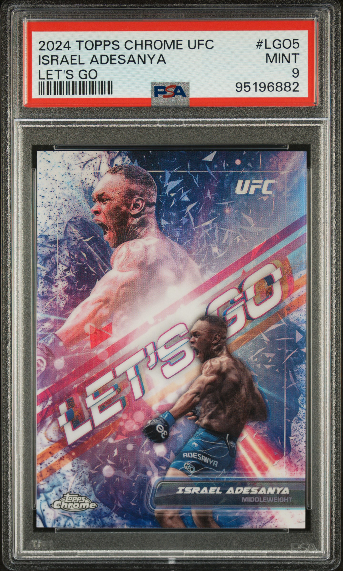 2024 Topps Chrome Ufc Let's Go Israel Adesanya #Lgo5 Mint 9 front