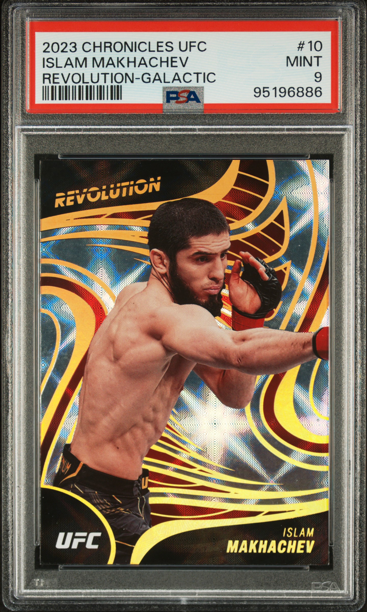 2023 Panini Chronicles Ufc Revolution Islam Makhachev #10 (Revolution-Galactic) Mint 9 front