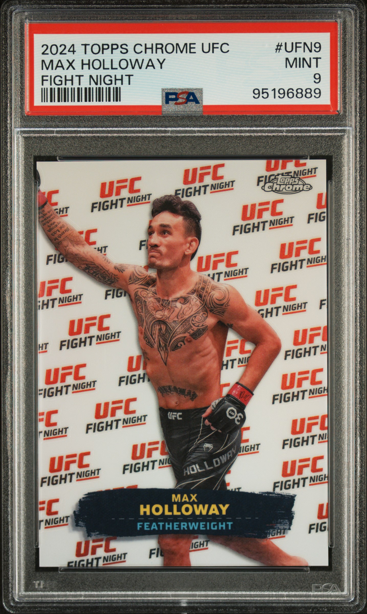 2024 Topps Chrome Ufc Ufc Fight Night Max Holloway #Ufn9 (Fight Night) Mint 9 front