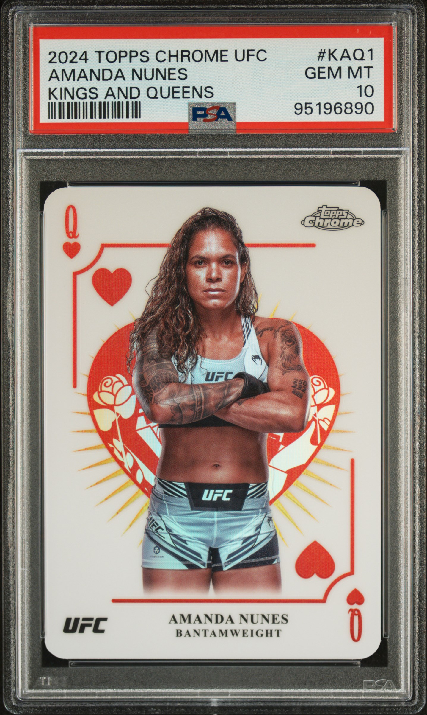 2024 Topps Chrome Ufc Kings And Queens Amanda Nunes #Kaq1 Gem Mt 10 front