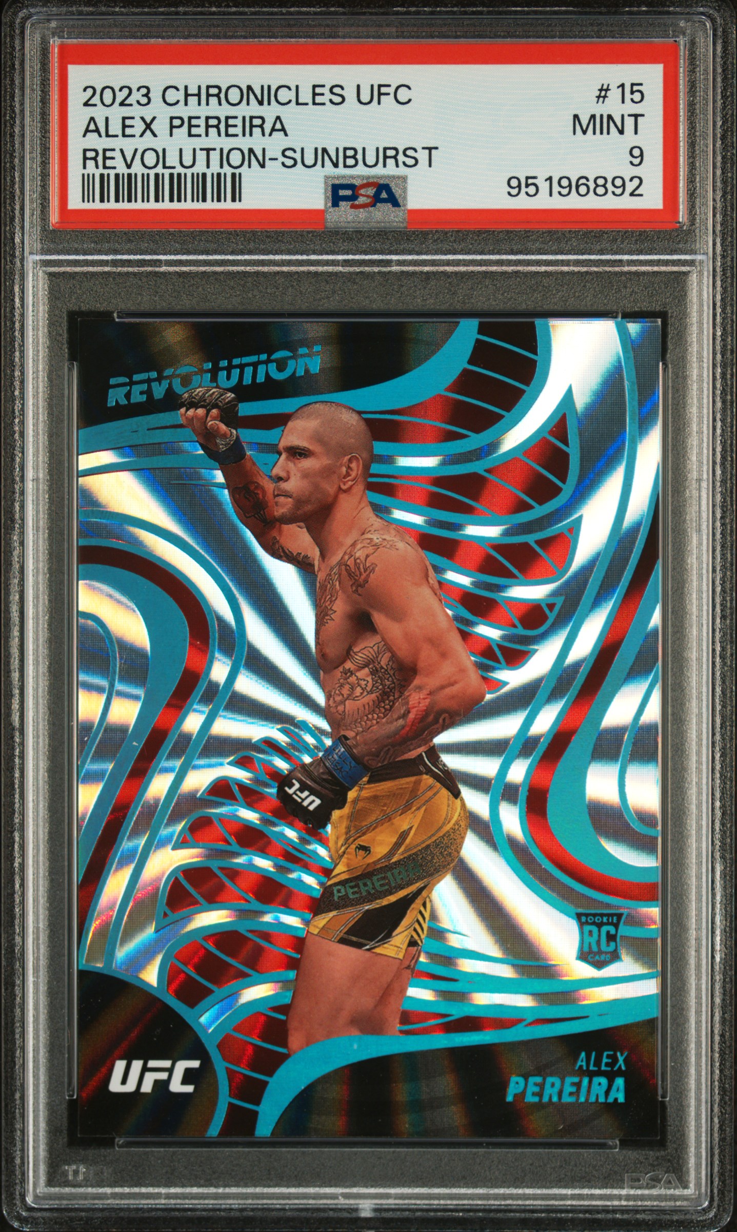2023 Panini Chronicles Ufc Revolution Alex Pereira #15 (Revolution-Sunburst) Mint 9 front