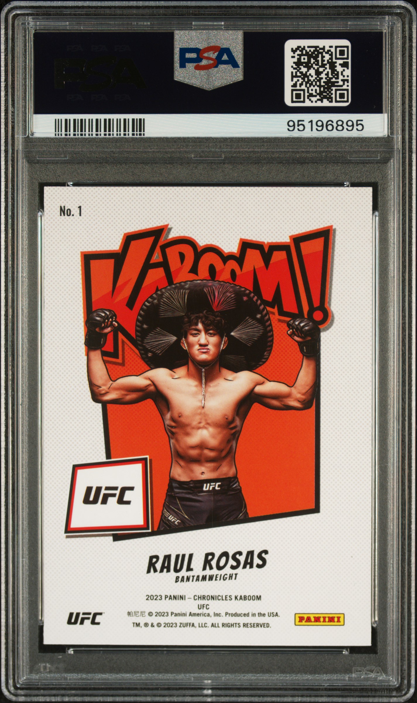 2023 Panini Chronicles Ufc Kaboom! Raul Rosas #1 Mint 9 back