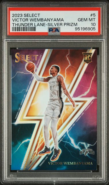 2023 Panini Select Thunder Lane Victor Wembanyama #5 (Thunder Lane-Silver Prizm) Gem Mt 10 front
