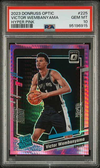 2023 Panini Donruss Optic Victor Wembanyama #225 (Hyper Pink) Gem Mt 10 front