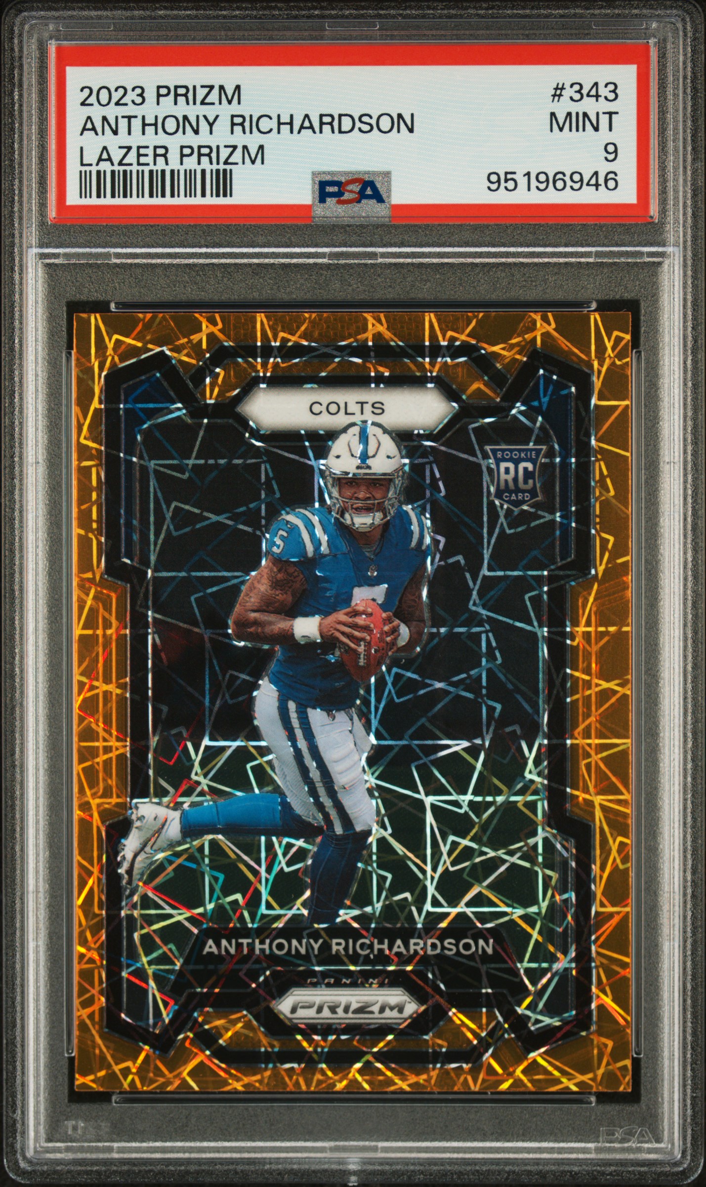 2023 Panini Prizm Anthony Richardson #343 (Lazer Prizm) Mint 9 front
