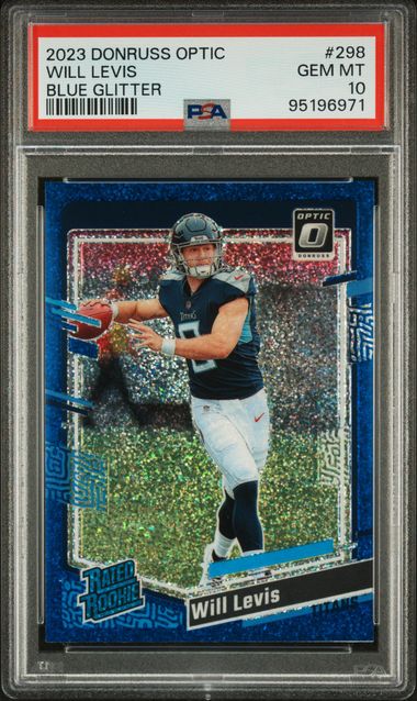 2023 Panini Donruss Optic Will Levis #298 (Blue Glitter) Gem Mt 10 front