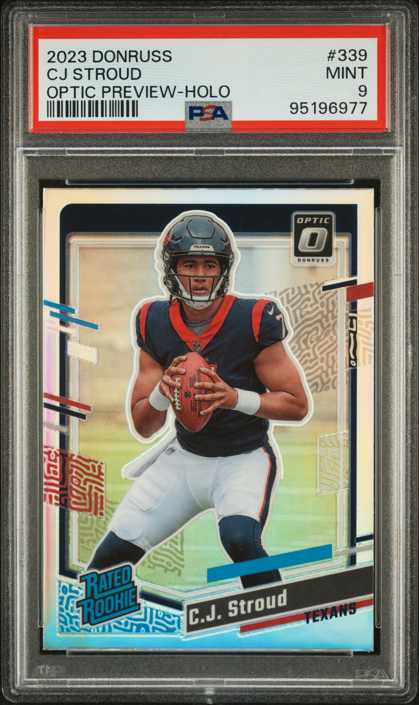 2023 Panini Donruss Cj Stroud #339 (Optic Preview-Holo) Mint 9 front