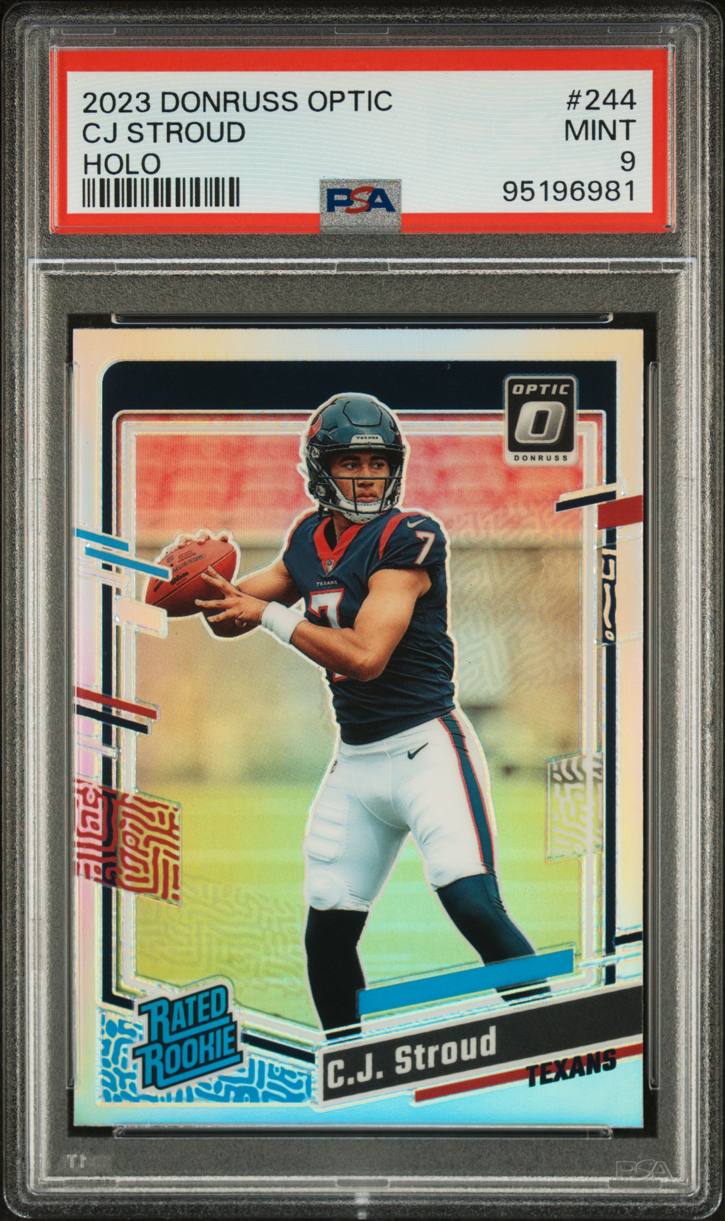 2023 Panini Donruss Optic Cj Stroud #244 (Holo) Mint 9 front