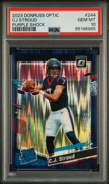 2023 Panini Donruss Optic Cj Stroud #244 (Purple Shock) Gem Mt 10 front