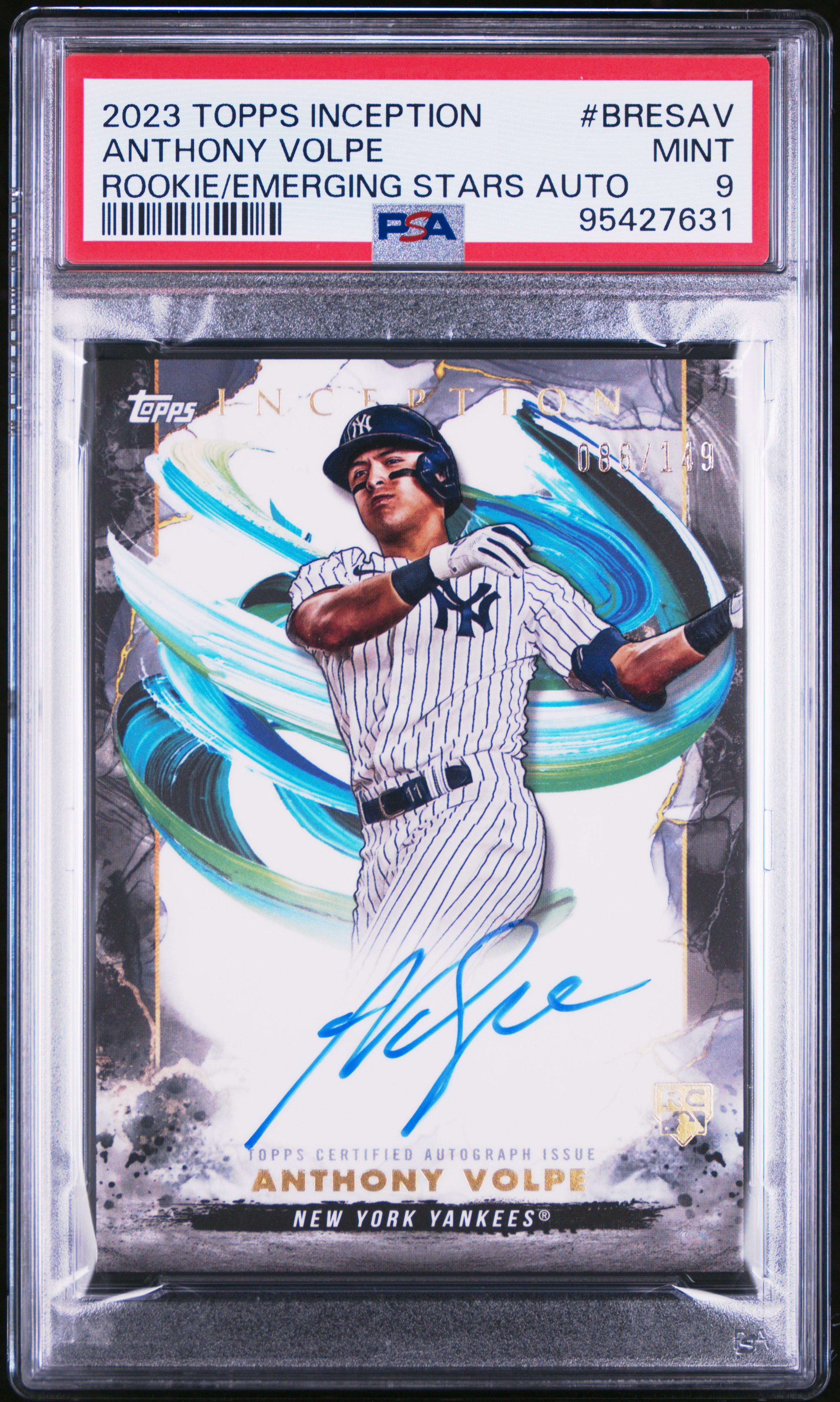 2023 Topps Inception Rookie & Emerging Stars Autographs Anthony Volpe #Bresav Mint 9 front
