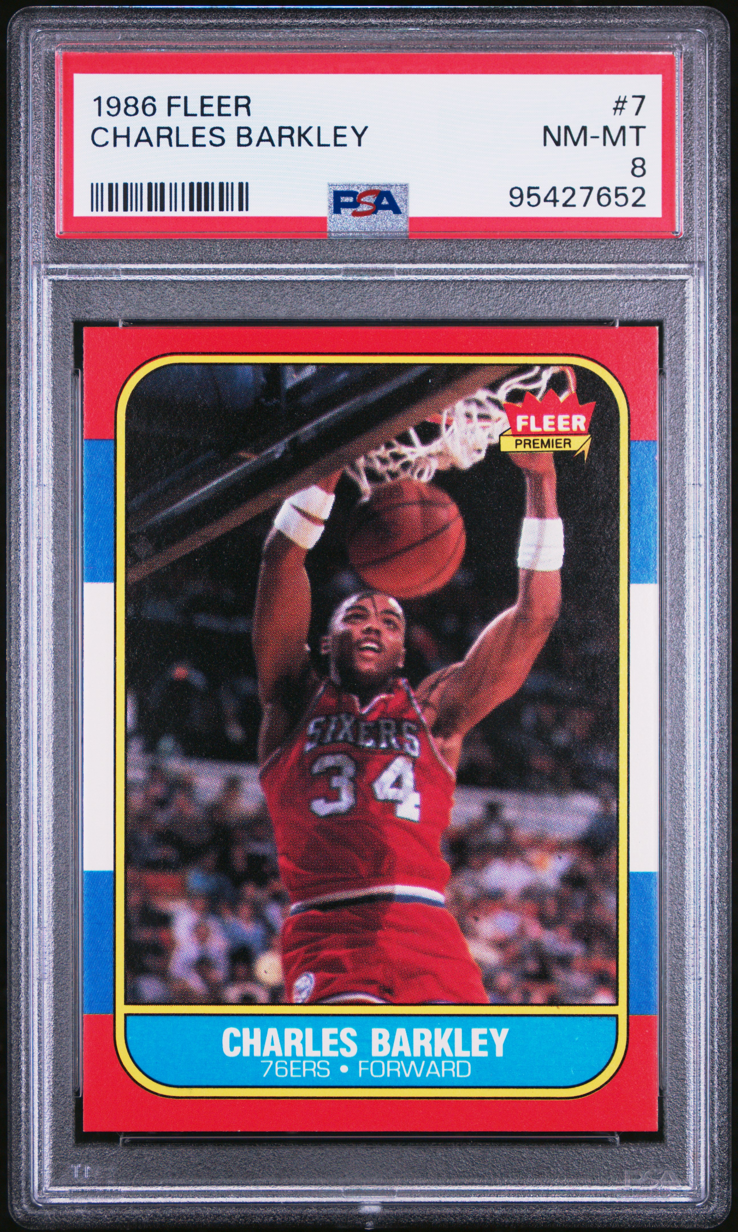 1986 Fleer Charles Barkley #7 Nm-Mt 8 front