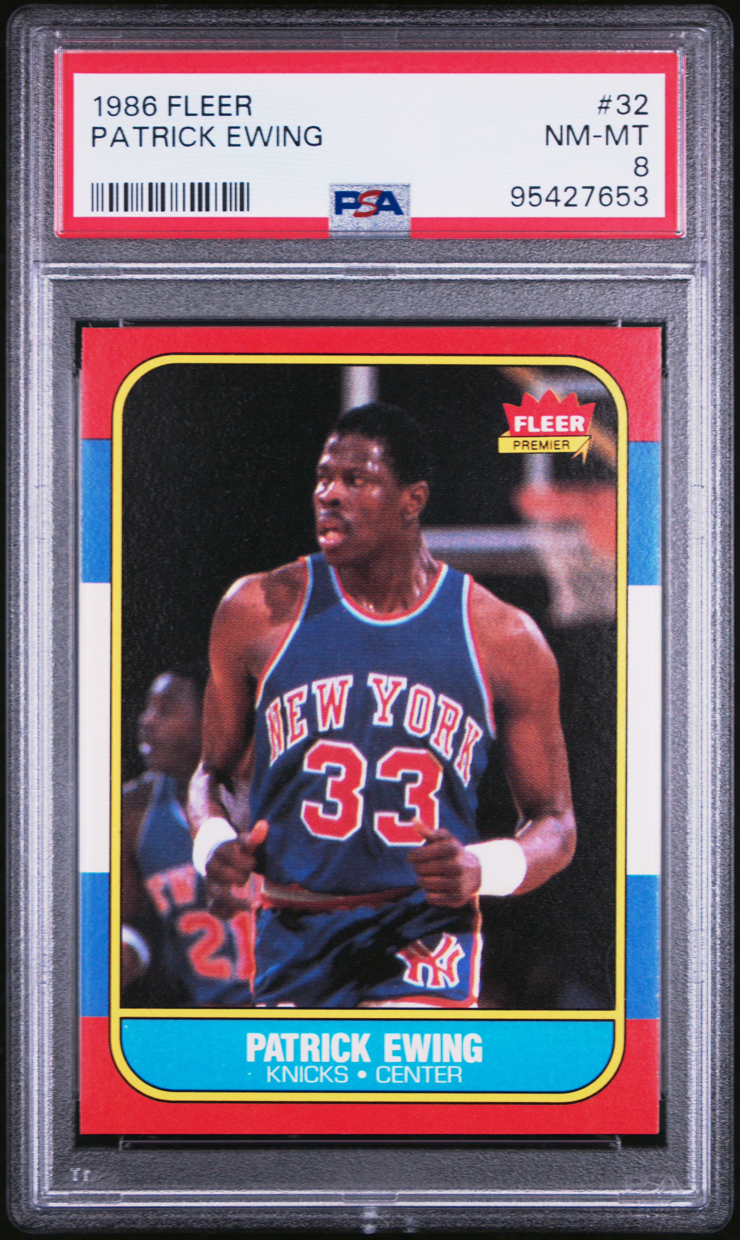 1986 Fleer Patrick Ewing #32 Nm-Mt 8 front