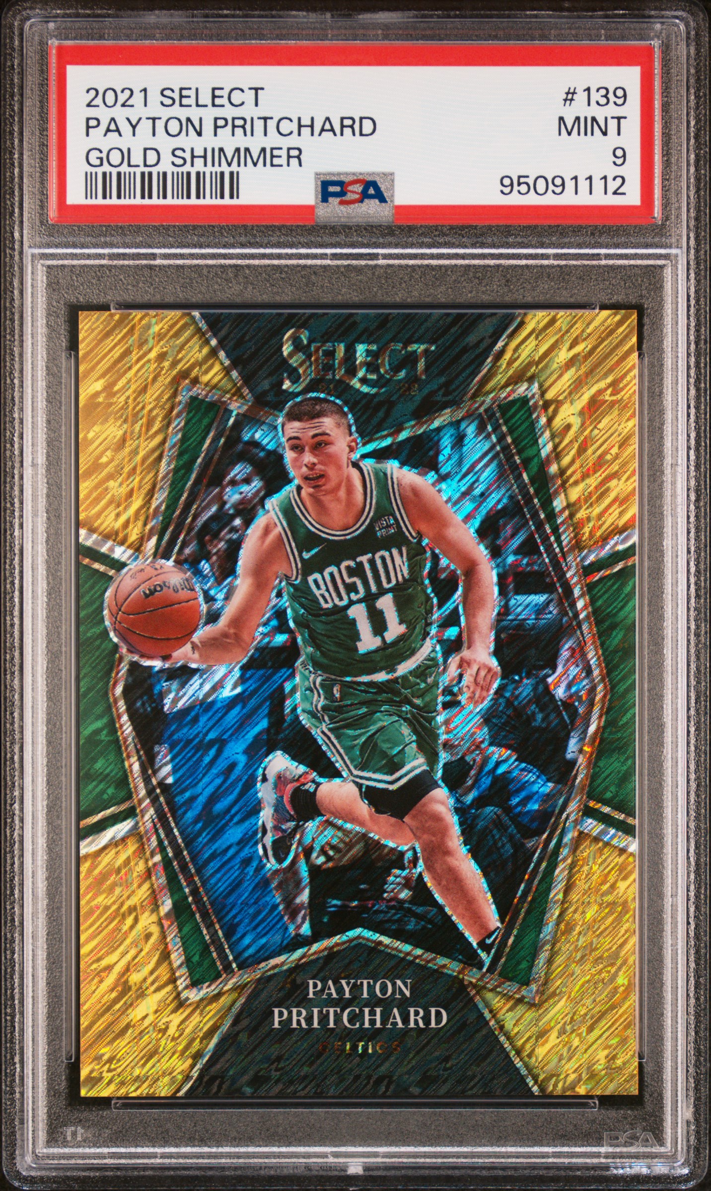 2021 Panini Select Payton Pritchard #139 (Gold Shimmer) Mint 9 front