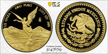 2005-Mo 1/2 oz Libertad Gold PR69DCAM