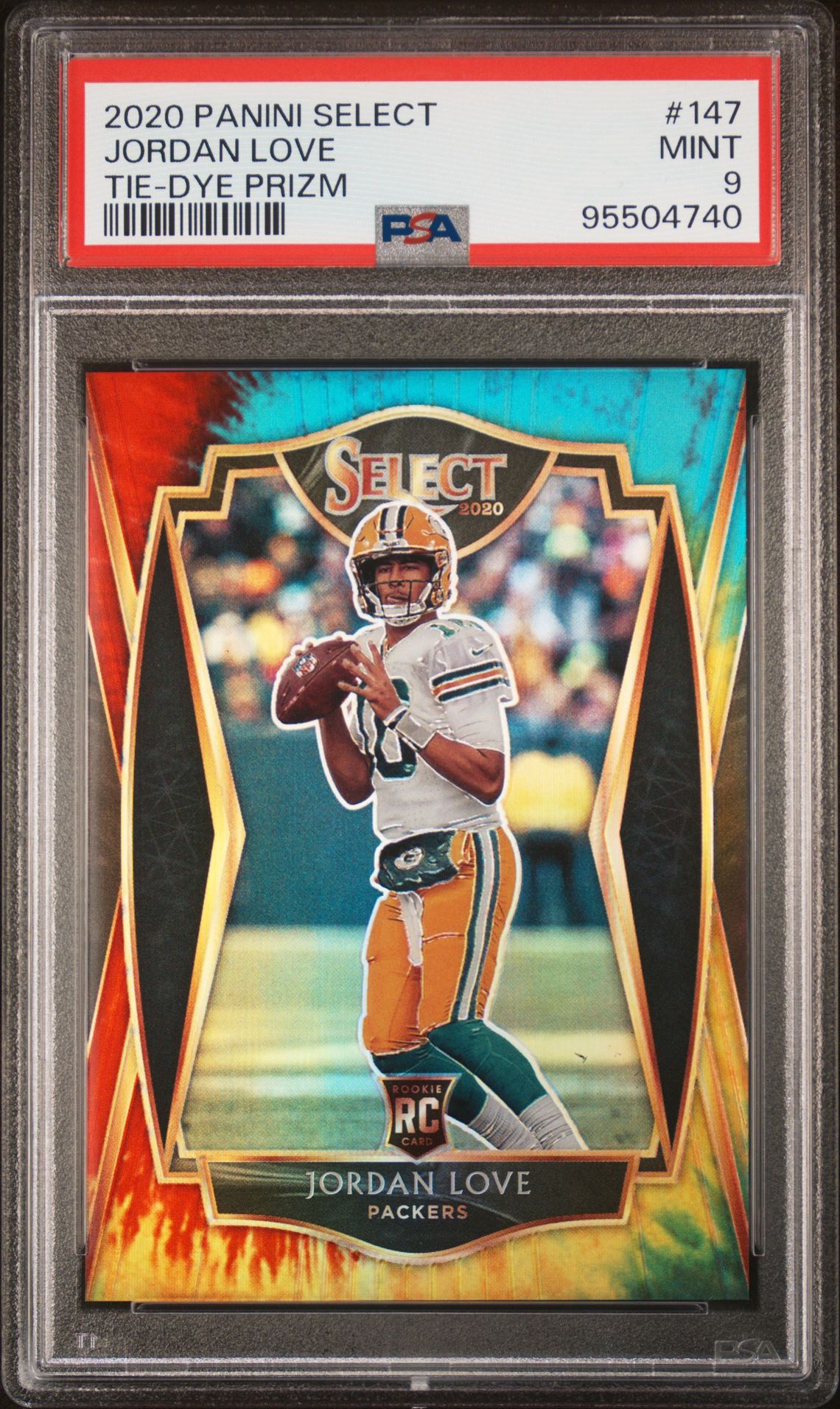 2020 Panini Select Jordan Love #147 (Tie-Dye Prizm) Mint 9 front