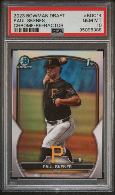2023 Bowman Bowman Draft Refractor #BDC-14 Draft Paul Skenes Chrome-Refractor front