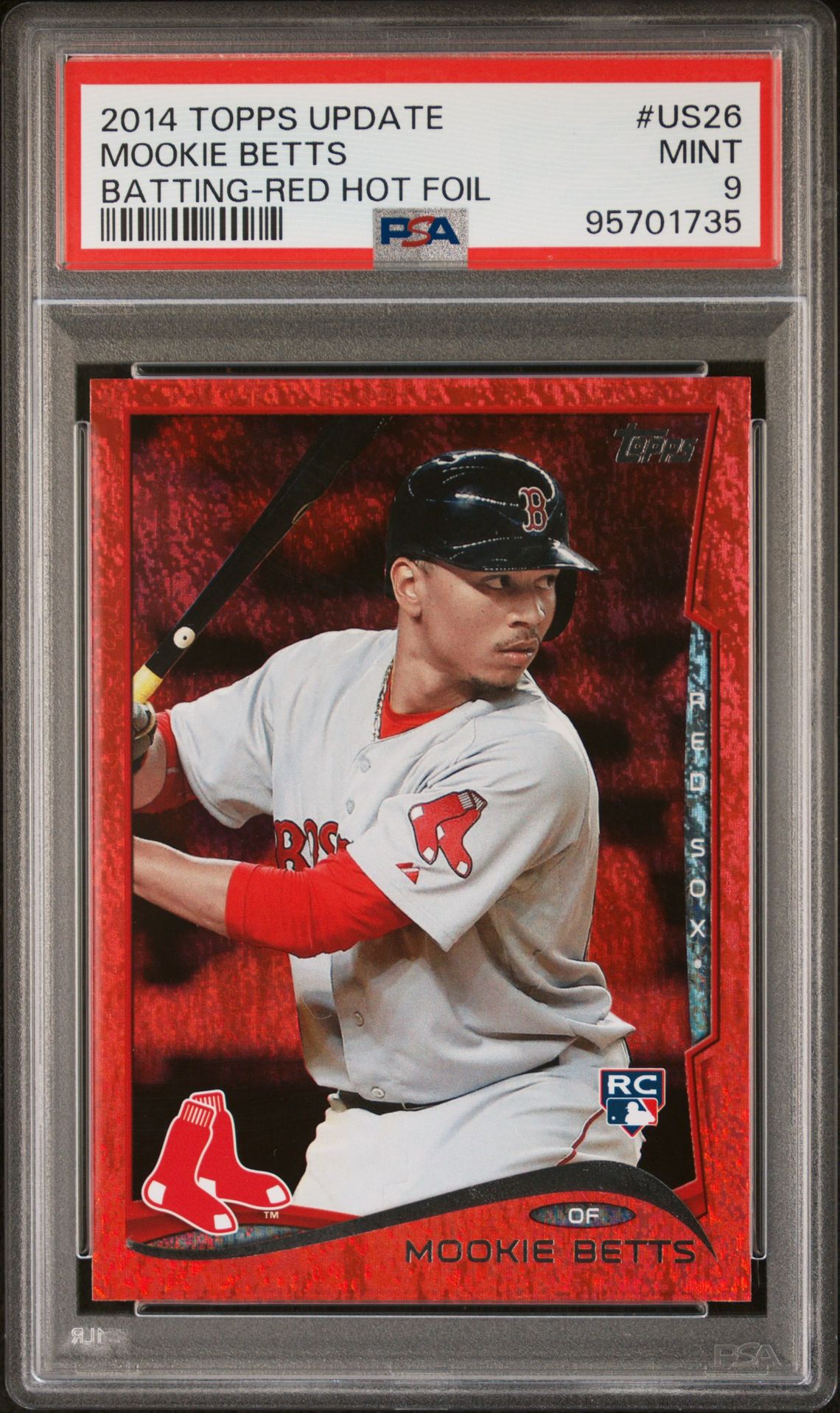 2014 Topps TOPPS UPDATE BATTING-RED HOT FOIL #US26 Mookie Betts front