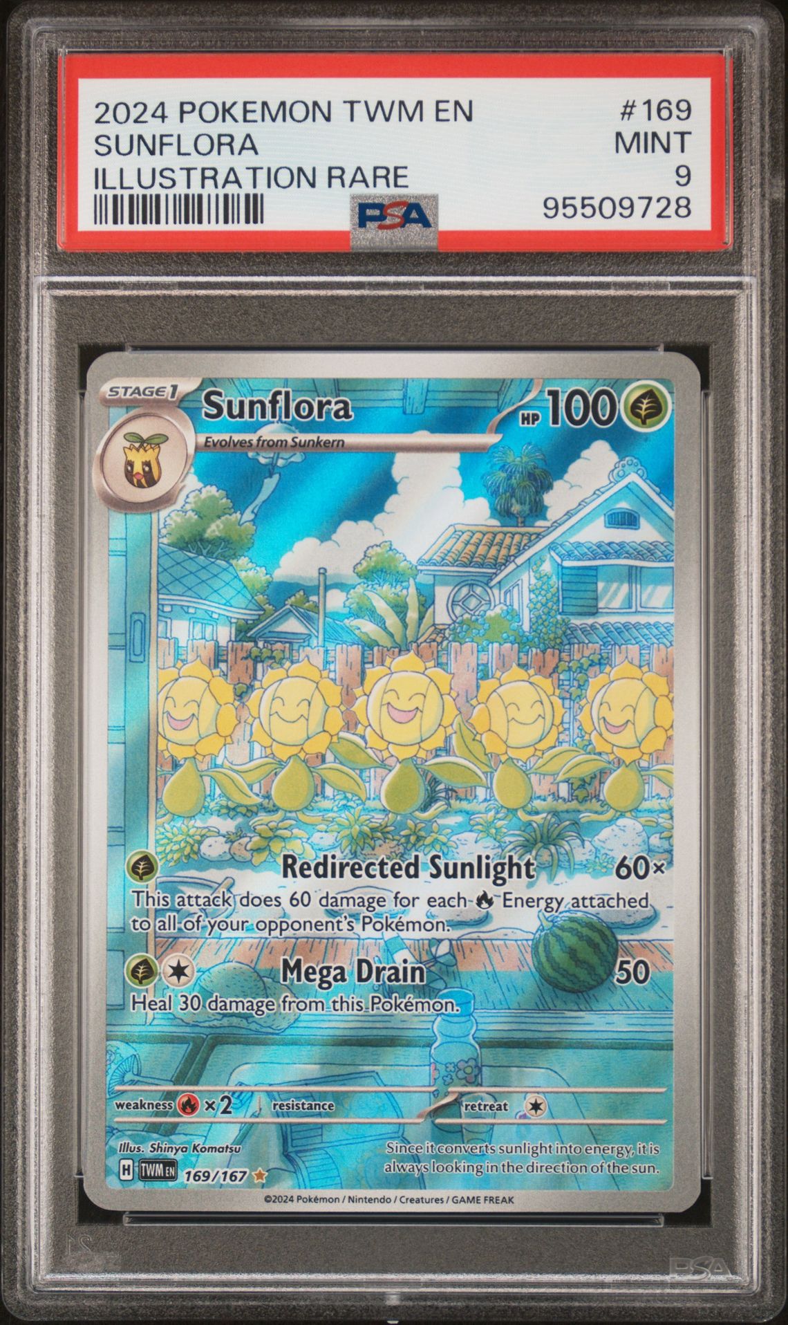 2024 Pokemon Twm En-Twilight Masquerade Sunflora #169 (Illustration Rare) Mint 9 front