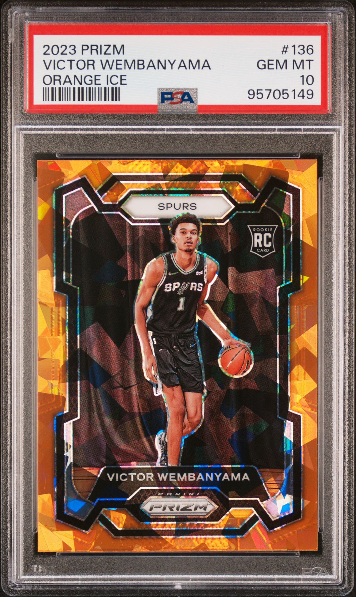 2023 Panini Prizm Orange #136 Victor Wembanyama front