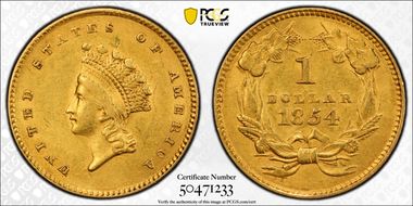 1854 G$1 Type 2 AU55