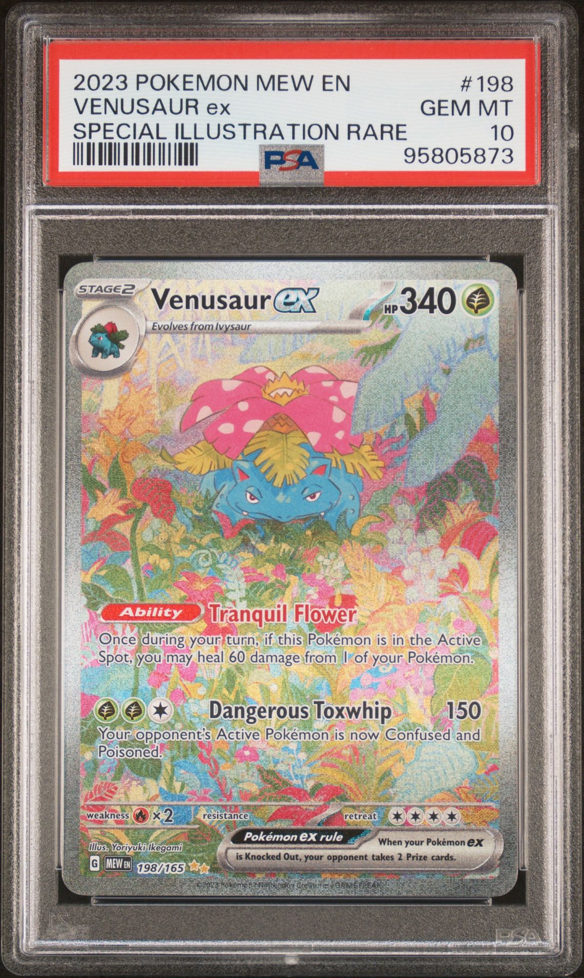 2023 Pokemon Mew En-151 Venusaur Ex #198 (Special Illustration Rare) Gem Mt 10 front
